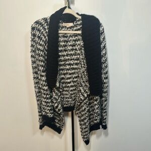 Ann Taylor Loft Black & White Cardigan Sweater
